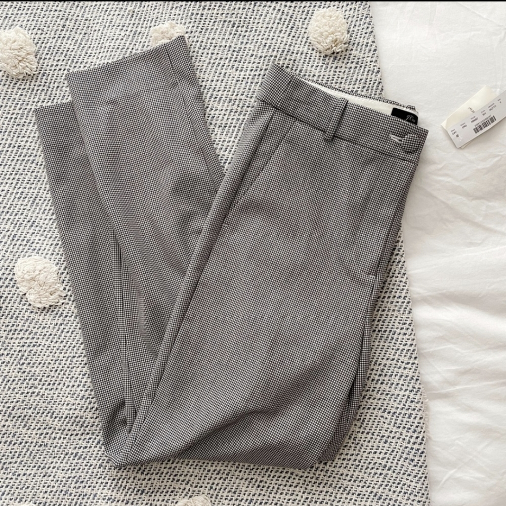 J Crew high rise Cameron houndstooth pants